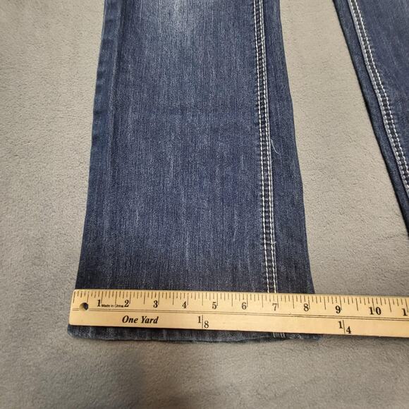 Earl Jean Jeans Womens 6 Average Blue Bootcut Stretch Denim Embellished Pockets - Picture 4 of 9